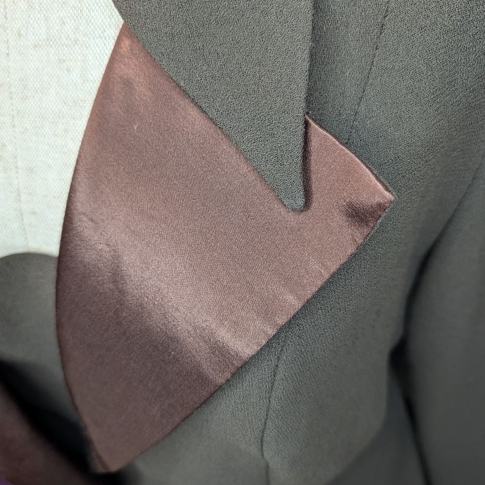 Joseph Ribkoff Y2K Made in Canada Satin Trim Blazer 12 - Picture 11 of 13
